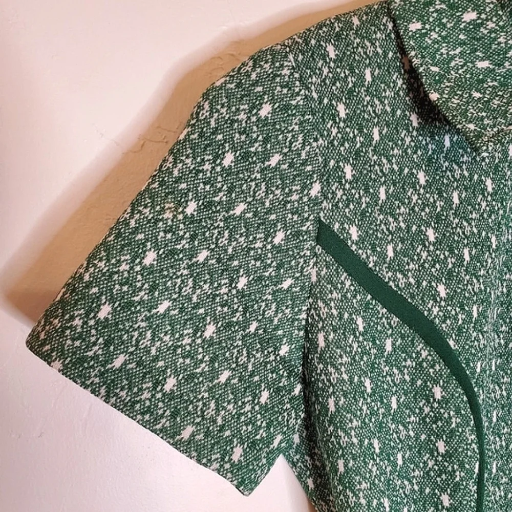 Speedy Green 70s Athletic Polyester Zip-Up Dress with Waist Tie - Picture 9 of 14